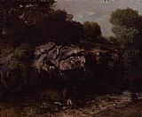 Gustave Courbet Rocky Landscape with Figure painting